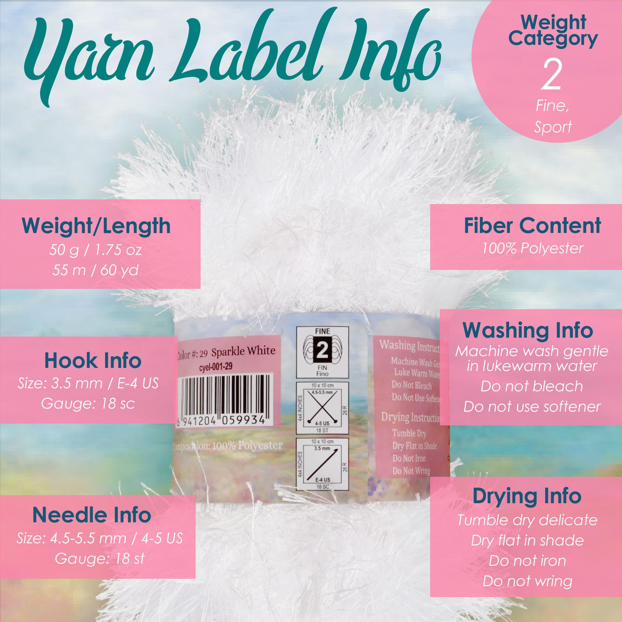 Amazon.com: JubileeYarn Feather Whimsy Eyelash Yarn - 50g/Skein